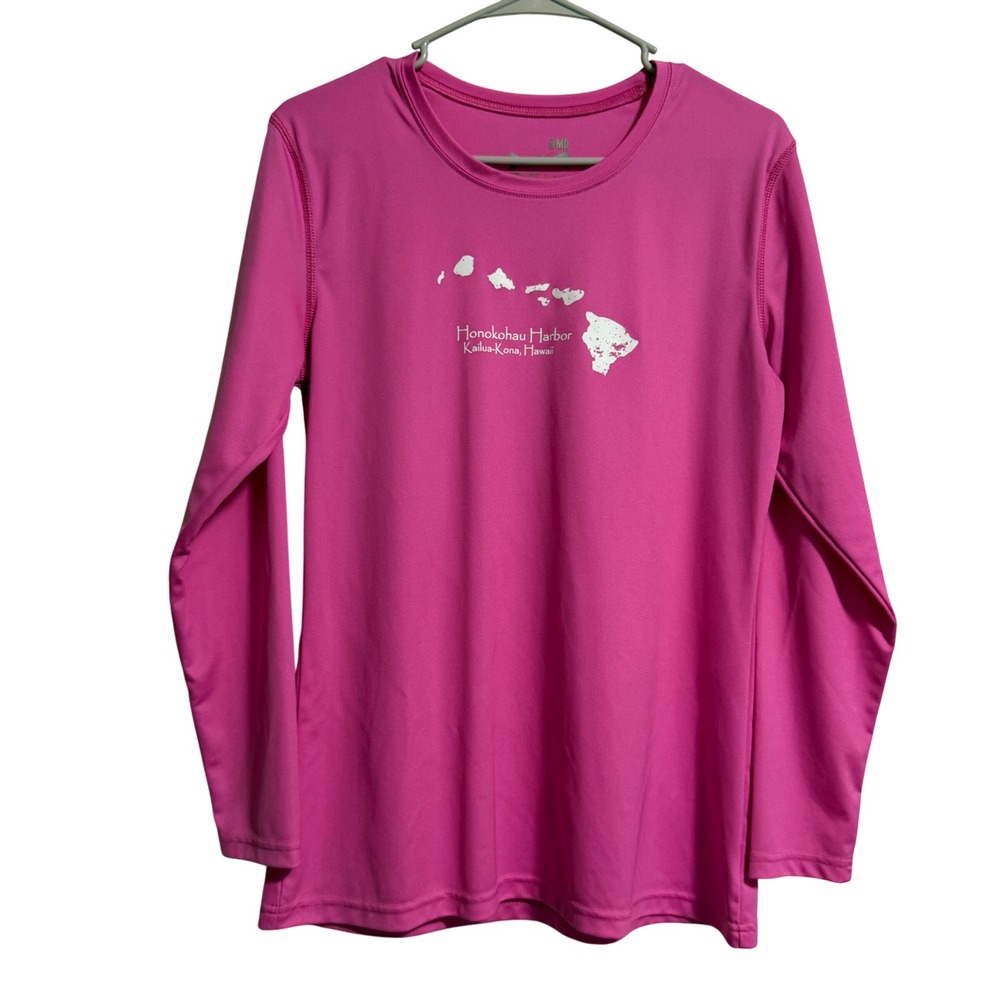 Zorrel Syntrel Womens Medium Hot Pink Hawaii‎ Honokohau Harbor Long Sleeve
